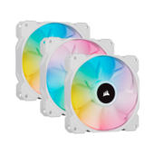 CORSAIR SP120 RGB ELITE, 120mm RGB LED Fan with AirGuide, Triple Pack with Lighting Node CORE (White)