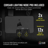 Corsair LL120 RGB, 120mm Dual Light Loop RGB LED PWM Fan, 3 Fan Pack with Lighting Node PRO (Black)