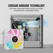 CORSAIR SP120 RGB ELITE, 120mm RGB LED Fan with AirGuide, Triple Pack with Lighting Node CORE (White)