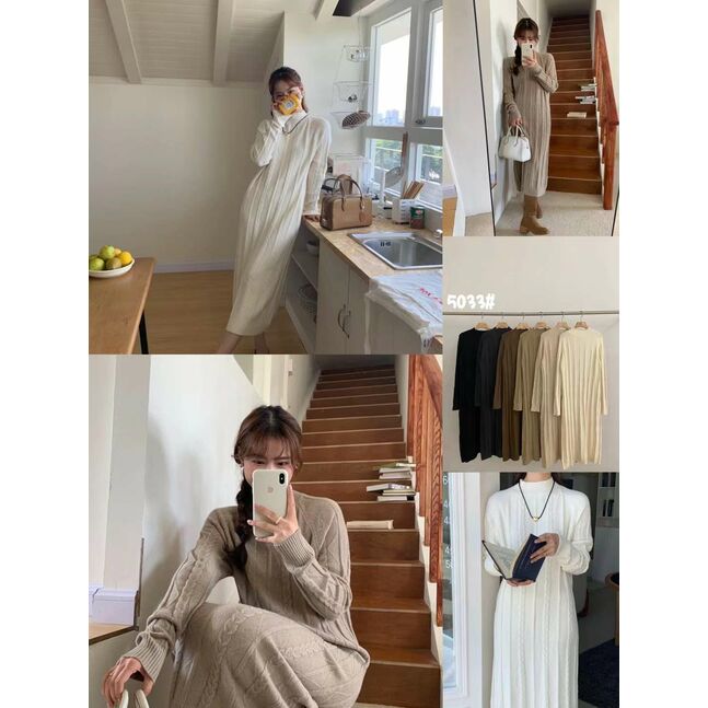 womens knit dress /white/