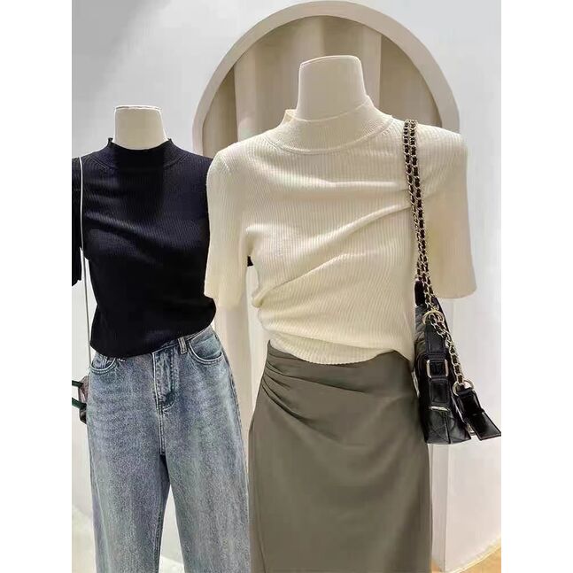 womens knitwear t shirt /white/