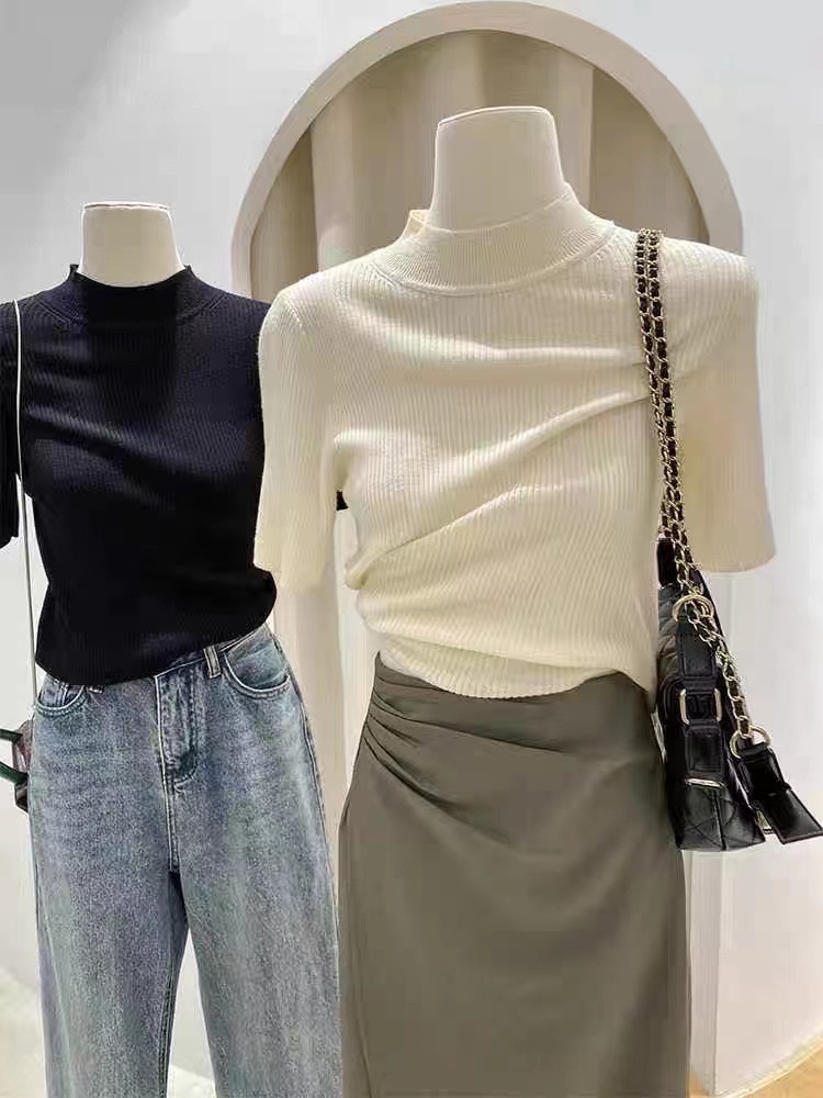 womens knitwear t shirt /white/