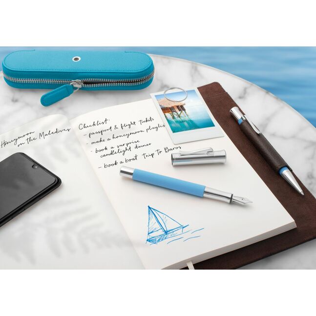 Fountain pen Guilloche Gulf Blue M