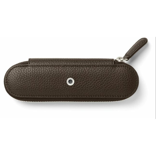 Zipper case 2 Pens Cashmere dark brown