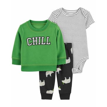 Хослол хөвгүүдийн цамц,боди, өмд 3ш ногоон