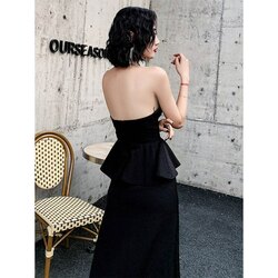 Celebrity temperament long dress