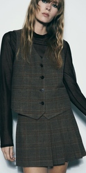Zara, Check tailored waistcoat, size:S