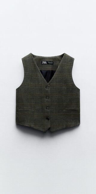Zara, Check tailored waistcoat, size:S