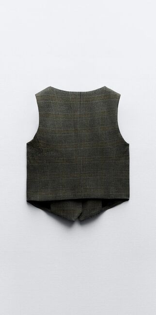 Zara, Check tailored waistcoat, size:S