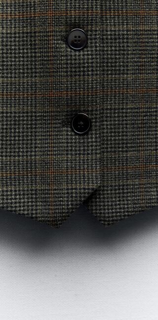 Zara, Check tailored waistcoat, size:S