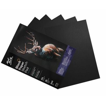 MM Black Paper Sketch Pad 25 sheet 140gsm A5