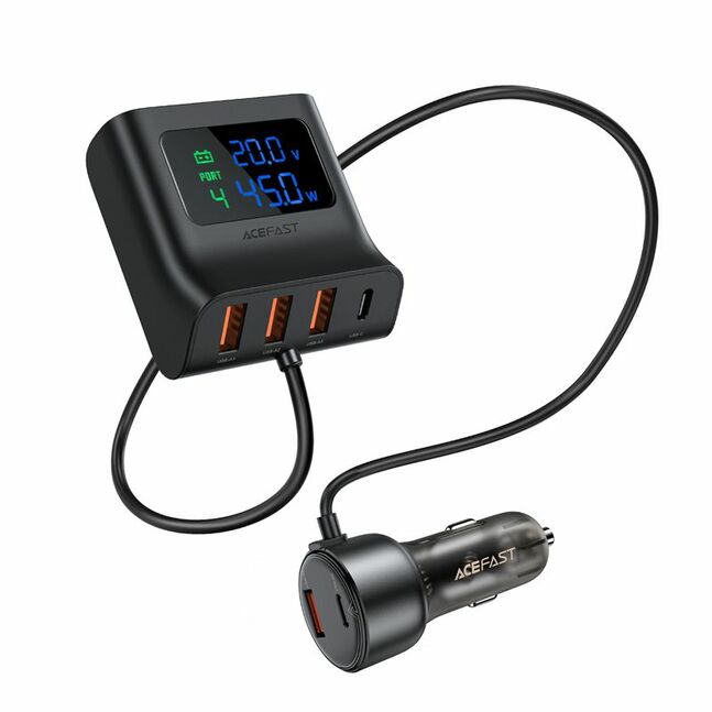 Acefast 138W Car Charger Splitter with Digital Display