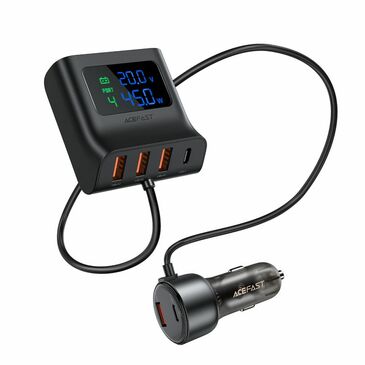 Acefast 138W Car Charger Splitter with Digital Display