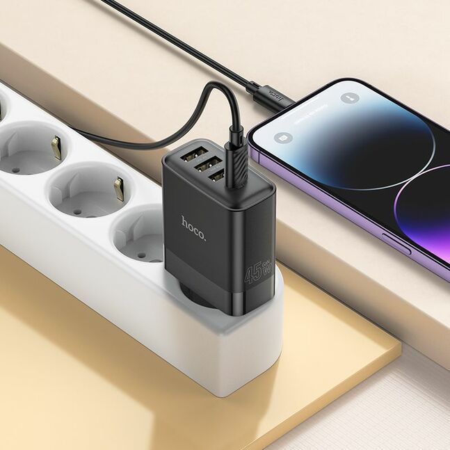 C127A Intelligent four-port PD45W(1C3A) charger set(C to iP)(EU)