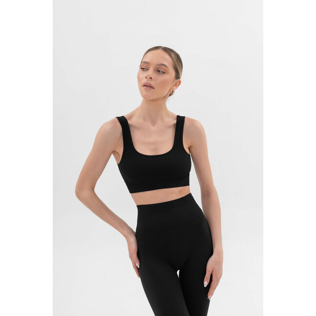 Power rib active cotton  top black