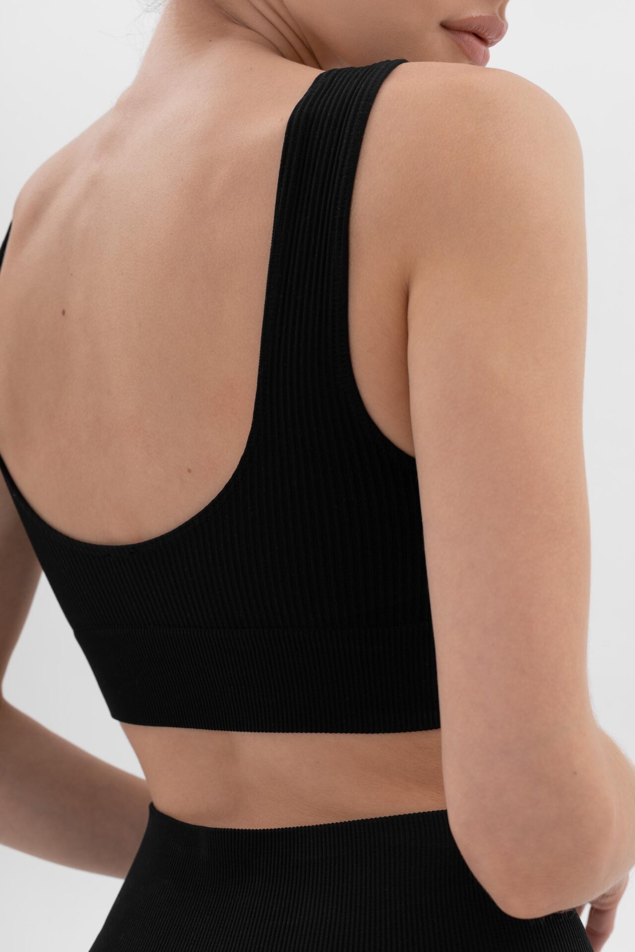 Power rib active cotton top black