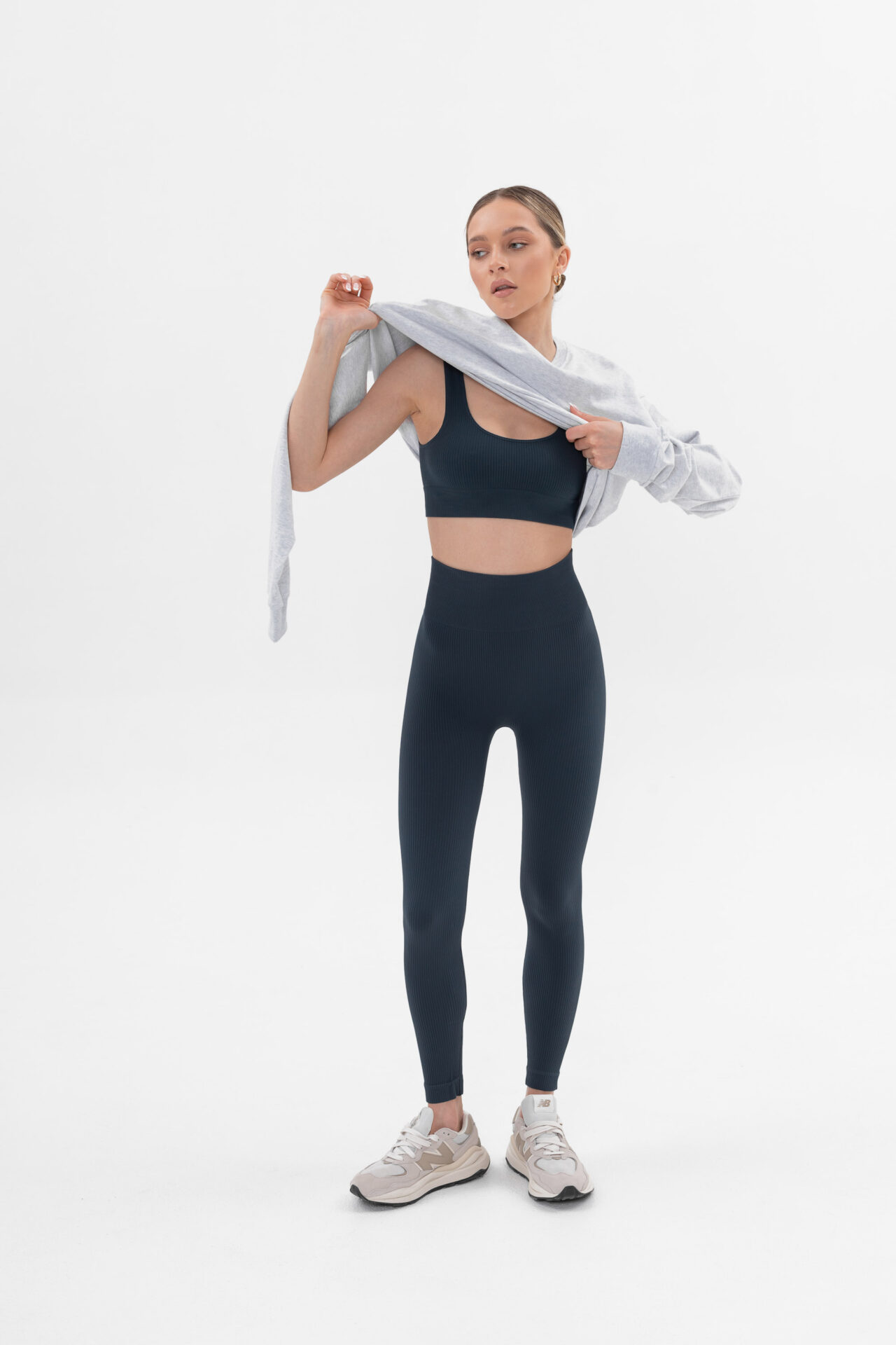 Power rib active cotton top blue