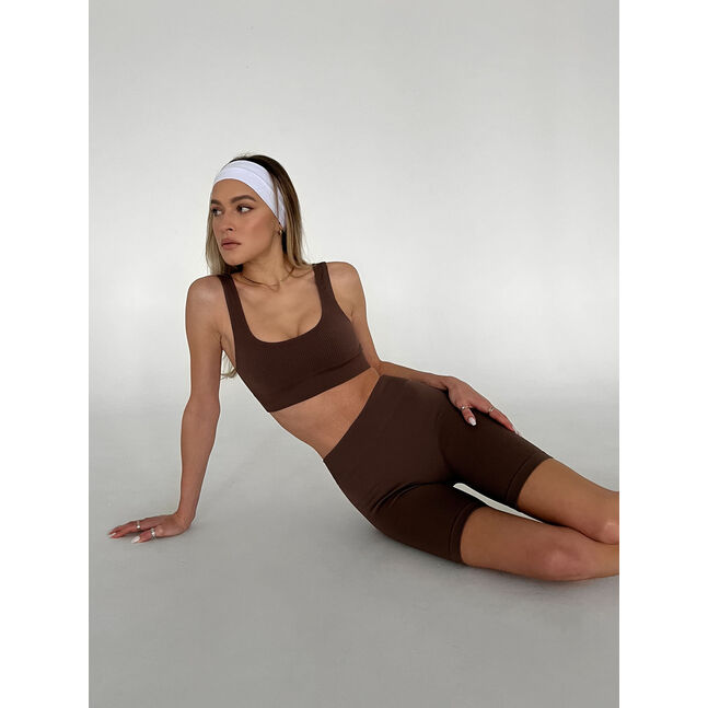 Power rib active cotton  top brown