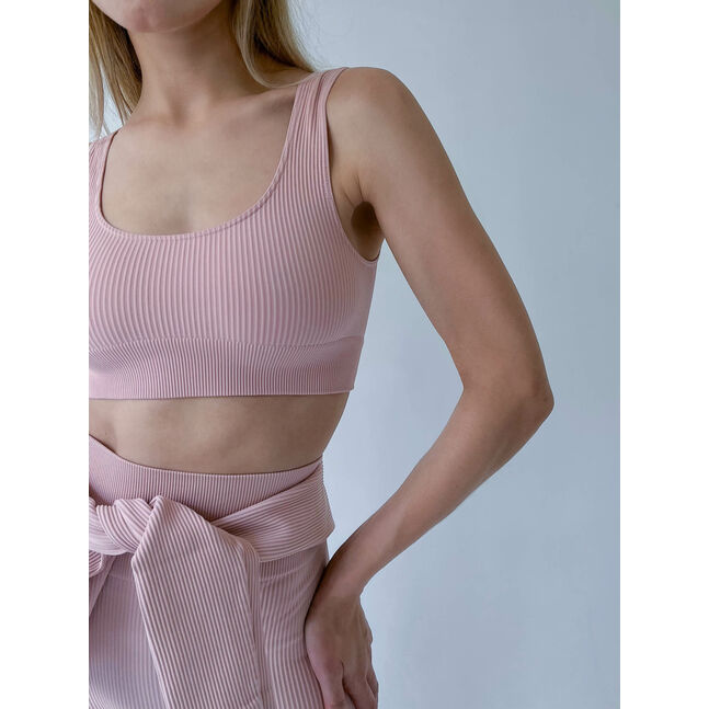 Power rib active cotton  top pink