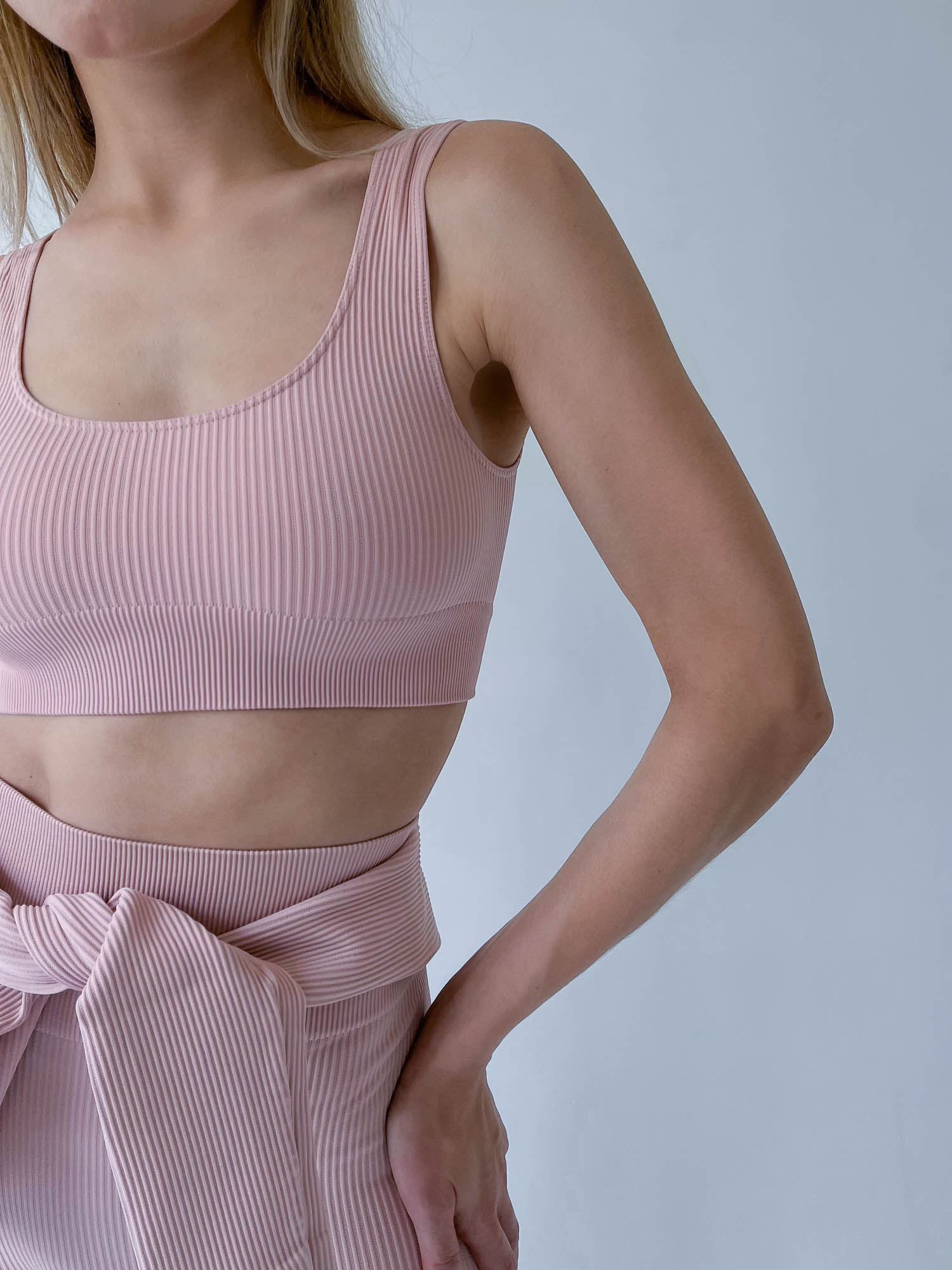 Power rib active cotton top pink