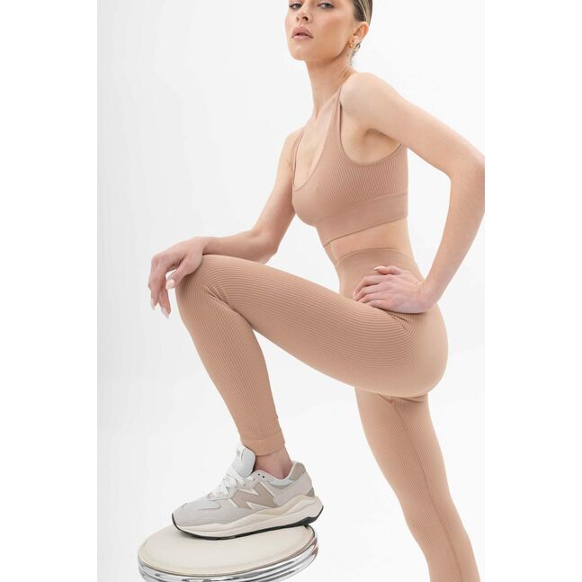 Power rib active cotton  top beige