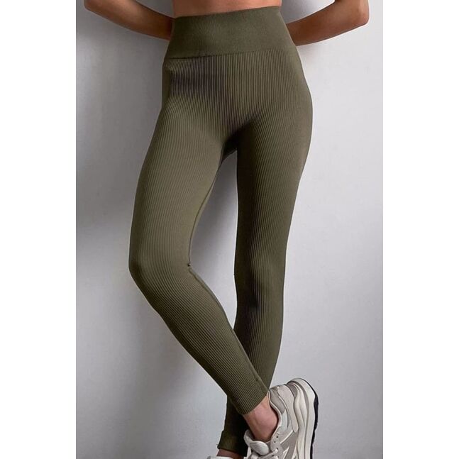 Power Rib High Rise Leggings green