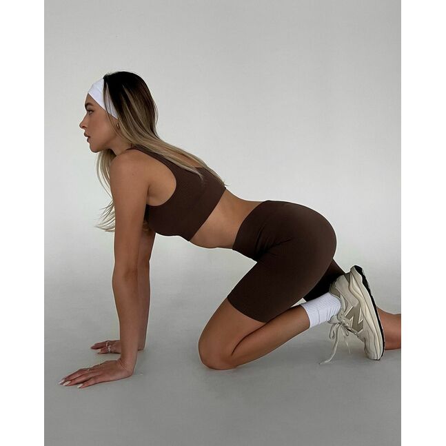 Power Rib Mid Rise Bike Shorts brown