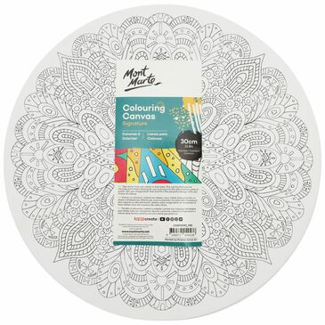 MM Colouring Canvas 30cm Round Mandala 4 asstd