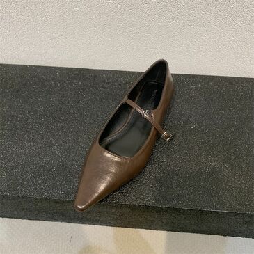 brown pointy mary janes