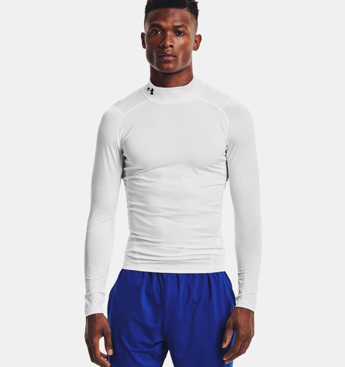 UA HG Armour Comp Mock LS-WHT