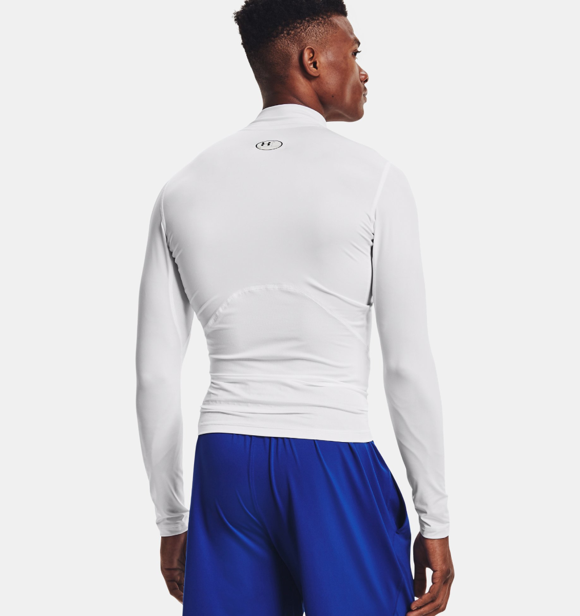 UA HG Armour Comp Mock LS-WHT