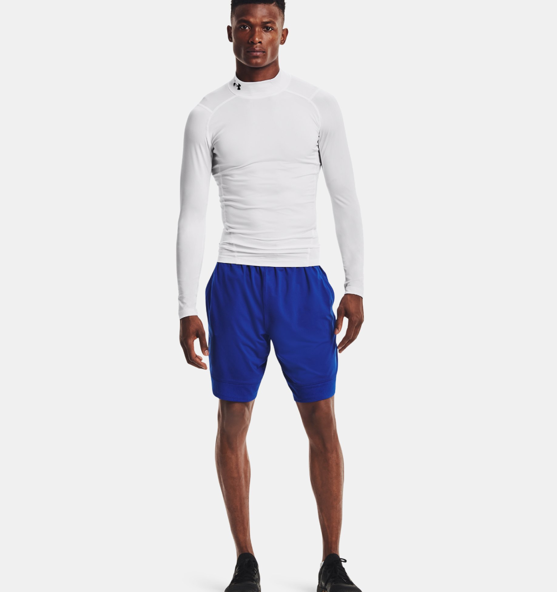 UA HG Armour Comp Mock LS-WHT