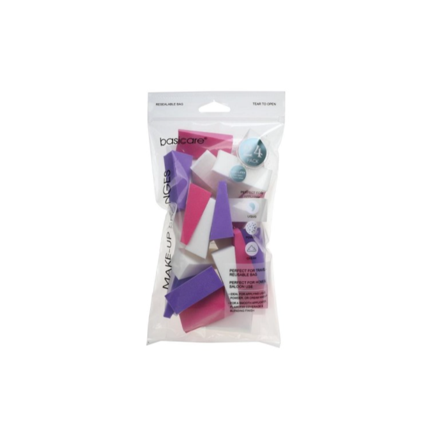 BASICARE MAKE-UP SPONGES,PACK OF 24