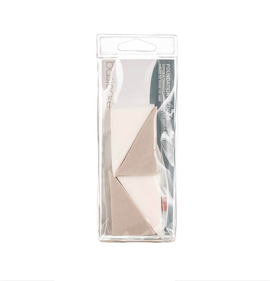 BASICARE WEDGE FOUNDATION SPONGES PACK OF 4