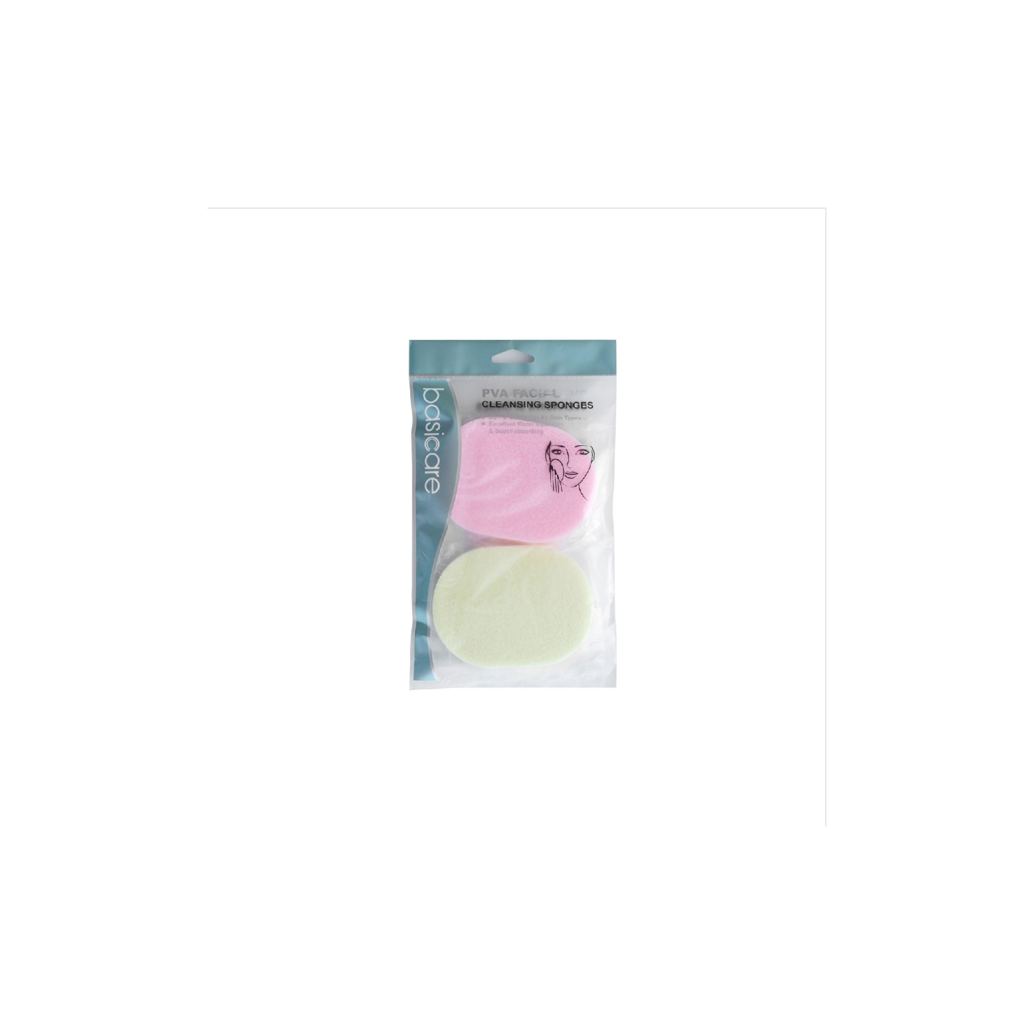 BASICARE PVA FACIAL CLEANSING SPONGES -PACK OF 2