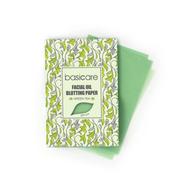 BASICARE FACIAL OIL BLOTTING PAPER,200 SHEET,GREEN TEA,