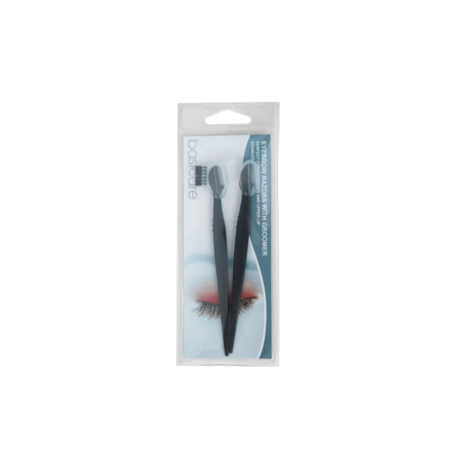 BASICARE EYEBROW RAZORS WITH GROOMER -PACK OF 2