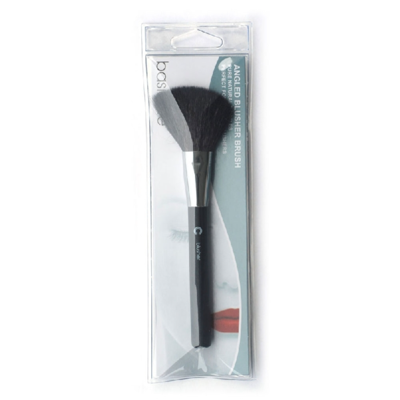 BASICARE ANGLED BLUSHER BRUSH,PURE NATURAL BRISTLES