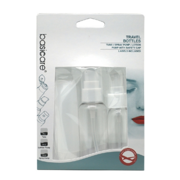 BASICARE Аяллын сав TRAVEL BOTTLES  -PACK OF 3