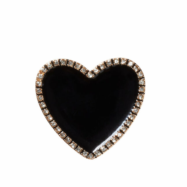 Black Heart with Gold Outline