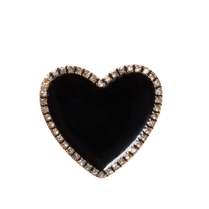 Black Heart with Gold Outline