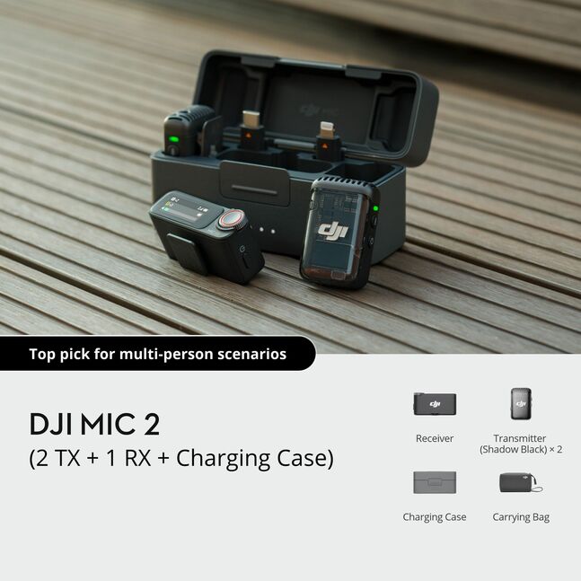 DJI MIC2 (2TX+1RX+Charging Case）
