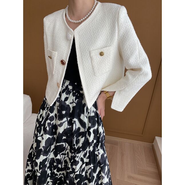 WHITE TWEED BLAZER