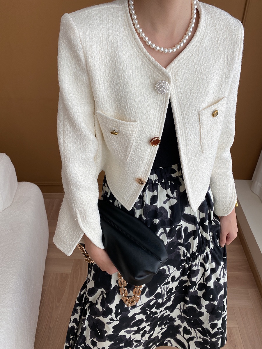 WHITE TWEED BLAZER