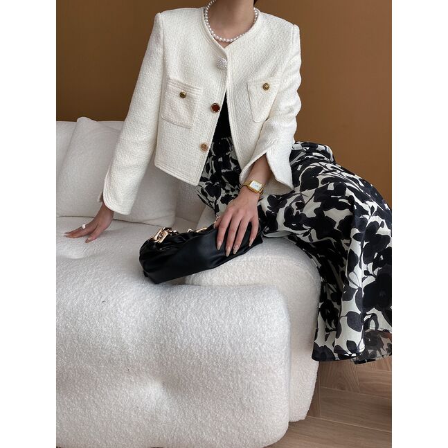 WHITE TWEED BLAZER