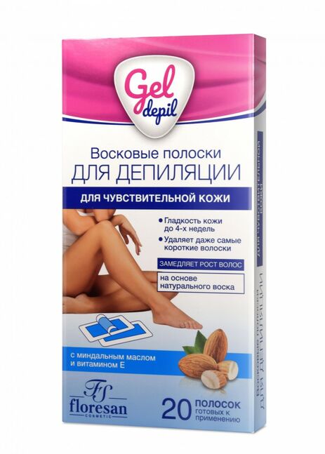 Ф-601 Восковые полоски д.депил.чувствит.кожи "Gel depil" (20 полосок)