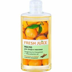 Масло для ухода и массажа fresh juice tangerine & cinnamon+macadamia oil 150мл Гипоаллергенный