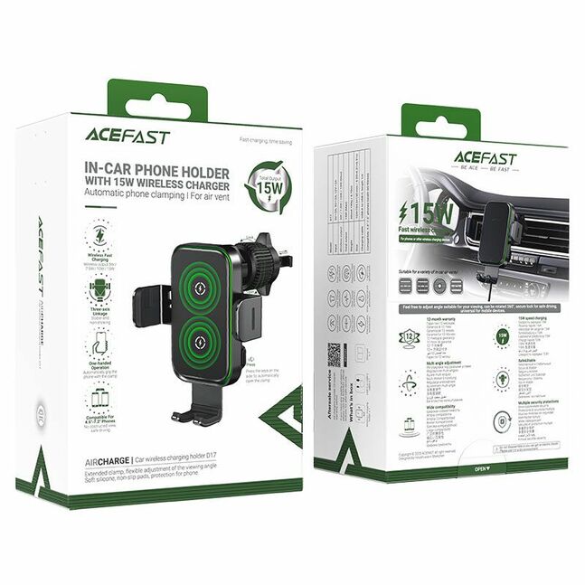 Acefast Fast Wireless Charger Car Mount Holder 15W
