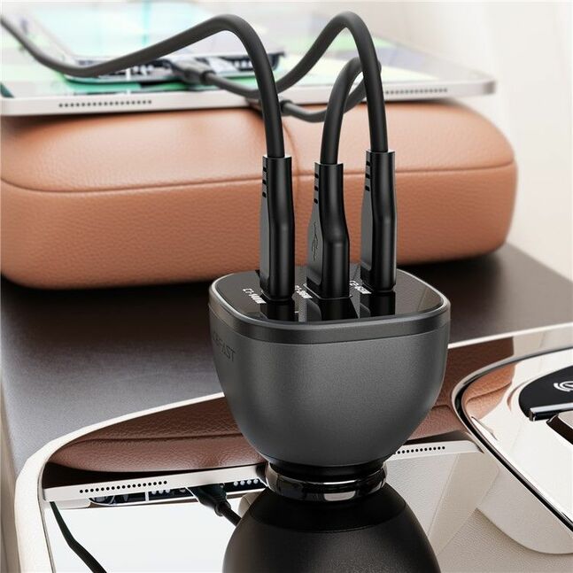 ACEFAST 165W USB + Dual Type-C Car Charger Phone Fast Charging Adapter