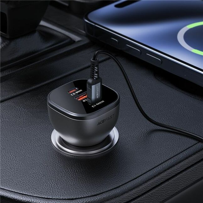 ACEFAST 165W USB + Dual Type-C Car Charger Phone Fast Charging Adapter